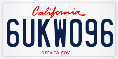 CA license plate 6UKW096
