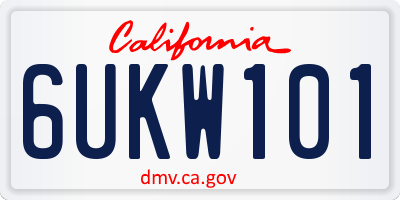 CA license plate 6UKW101