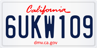 CA license plate 6UKW109