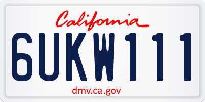 CA license plate 6UKW111