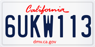 CA license plate 6UKW113