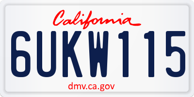 CA license plate 6UKW115