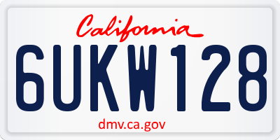 CA license plate 6UKW128