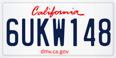 CA license plate 6UKW148