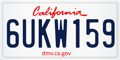 CA license plate 6UKW159