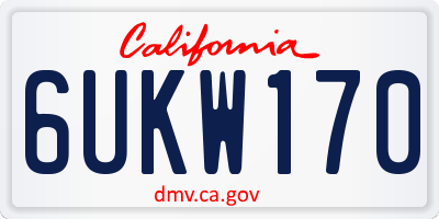 CA license plate 6UKW170