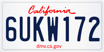 CA license plate 6UKW172
