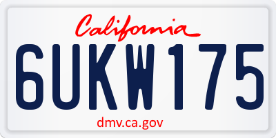 CA license plate 6UKW175