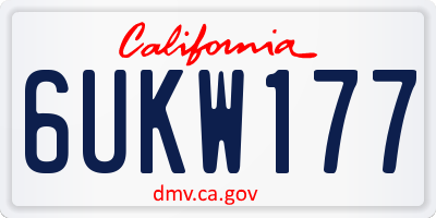 CA license plate 6UKW177