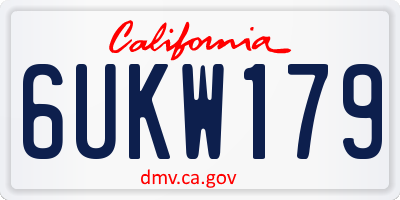 CA license plate 6UKW179