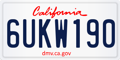 CA license plate 6UKW190