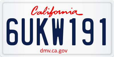 CA license plate 6UKW191