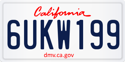 CA license plate 6UKW199