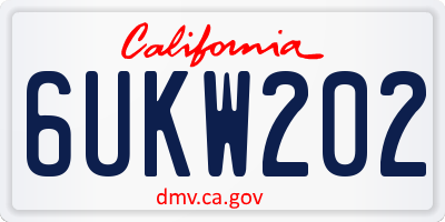 CA license plate 6UKW202