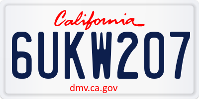 CA license plate 6UKW207