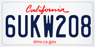 CA license plate 6UKW208