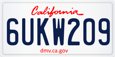 CA license plate 6UKW209
