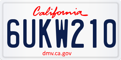 CA license plate 6UKW210