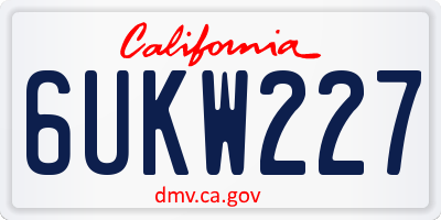 CA license plate 6UKW227