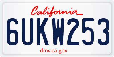 CA license plate 6UKW253