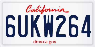 CA license plate 6UKW264