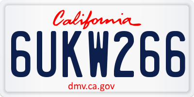 CA license plate 6UKW266