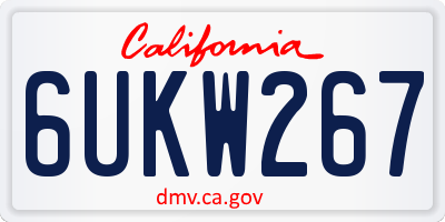 CA license plate 6UKW267