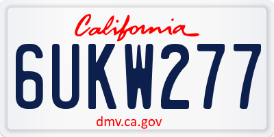 CA license plate 6UKW277
