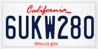 CA license plate 6UKW280