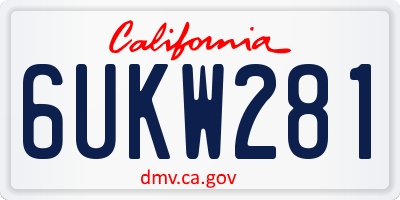 CA license plate 6UKW281