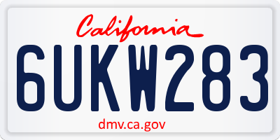 CA license plate 6UKW283