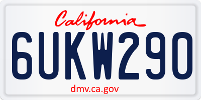 CA license plate 6UKW290