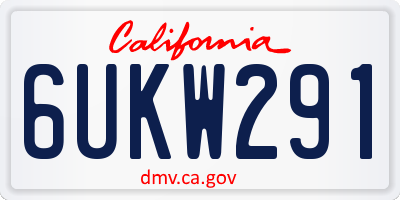 CA license plate 6UKW291