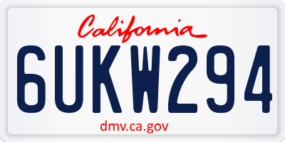 CA license plate 6UKW294