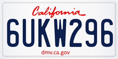 CA license plate 6UKW296