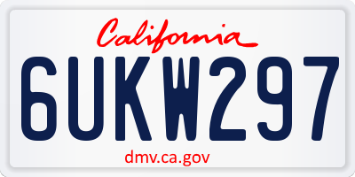 CA license plate 6UKW297