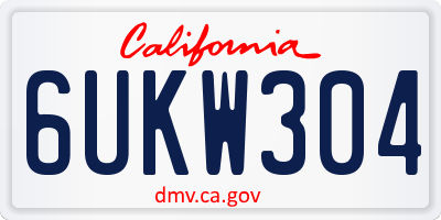 CA license plate 6UKW304