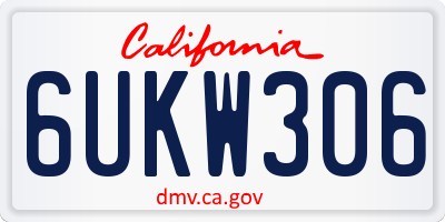 CA license plate 6UKW306