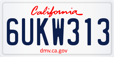 CA license plate 6UKW313