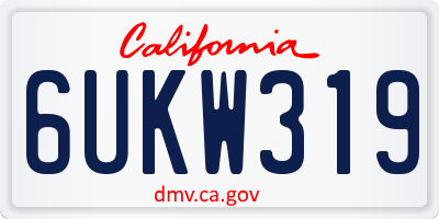 CA license plate 6UKW319