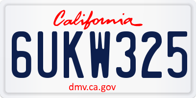CA license plate 6UKW325