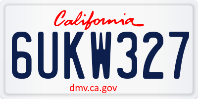 CA license plate 6UKW327