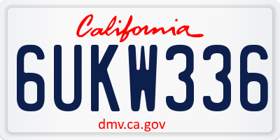 CA license plate 6UKW336