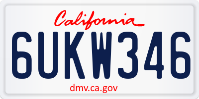 CA license plate 6UKW346