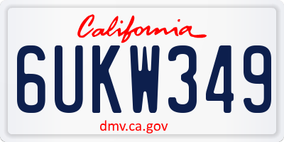 CA license plate 6UKW349