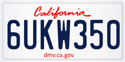 CA license plate 6UKW350
