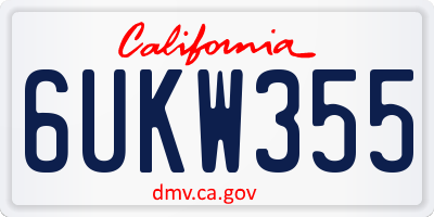 CA license plate 6UKW355