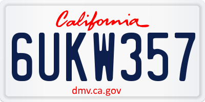 CA license plate 6UKW357