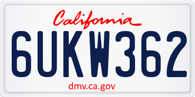 CA license plate 6UKW362