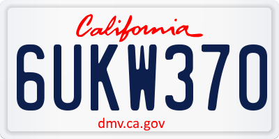 CA license plate 6UKW370